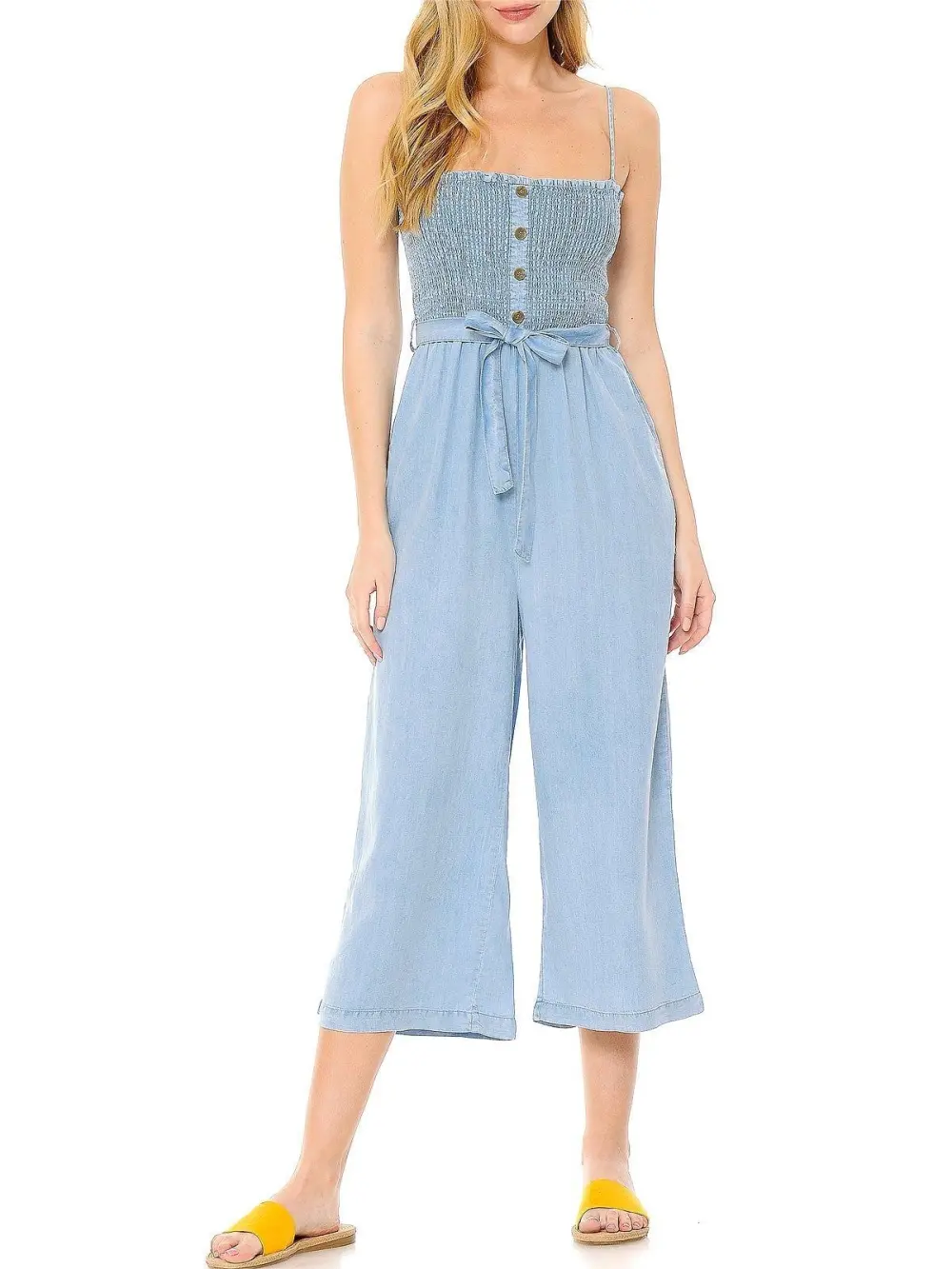 Tied Waist Culotte Jumpsuit