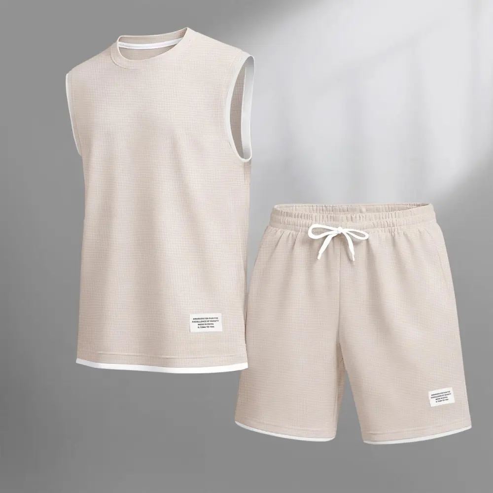Men's Short-Sleeve T-Shirt & Drawstring Short Set Tank Top & Short 2-Piece Set