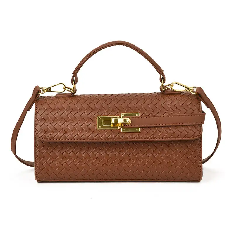 Minimal Compact Faux Leather Square Crossbody Bag
