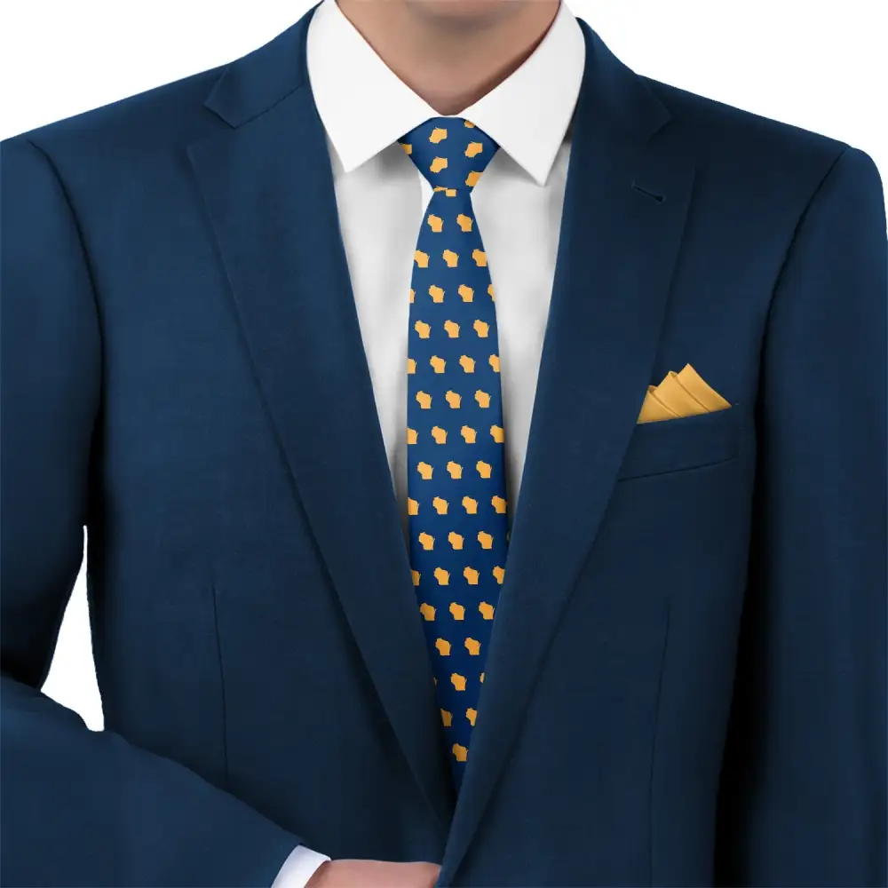Elegant Outline Emblem Pattern Necktie