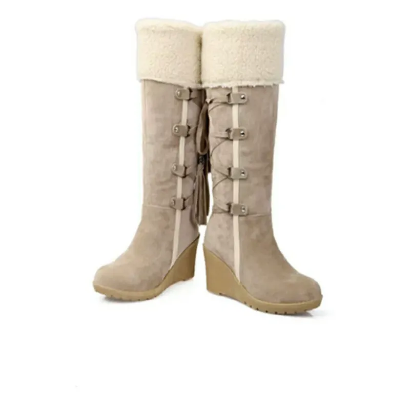 Fur Lined Wedge Boots