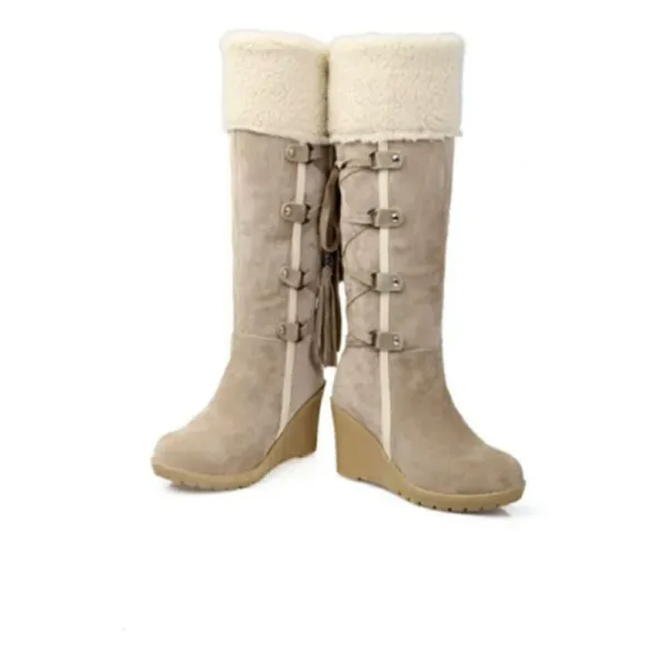 Fur Lined Wedge Boots