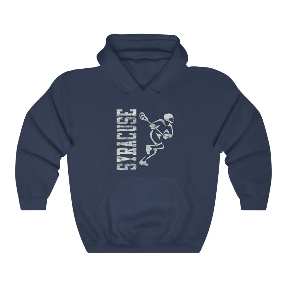 Casual Vintage Player Lacrosse Graphic Pullover Hoodie