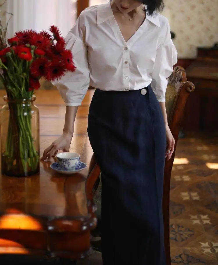 Versatile Promenade Everyday Casual Linen Skirt