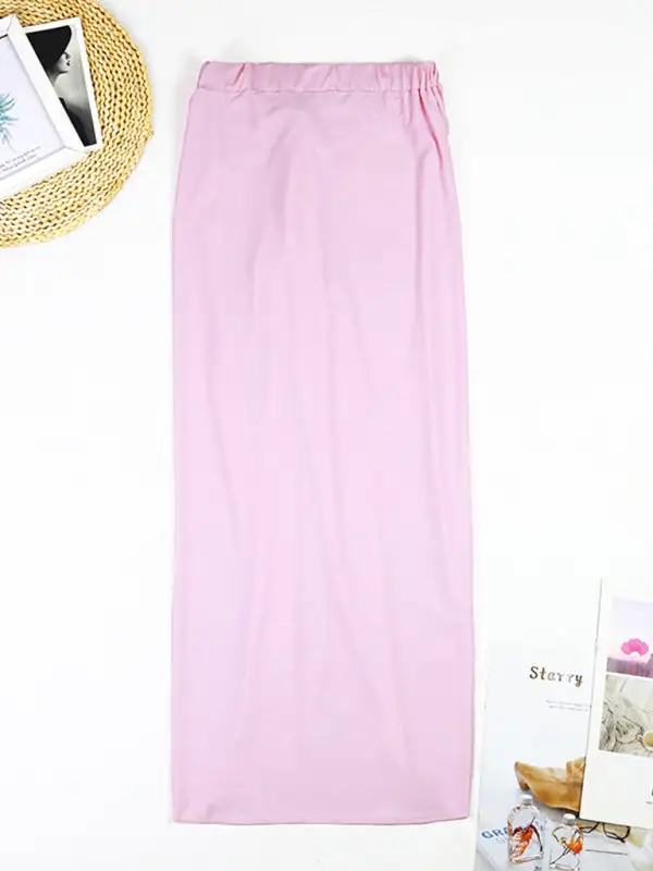 Blocked Pattern Wrap Skirt Swim Dress