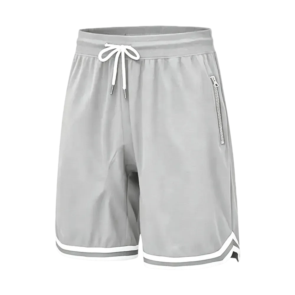 Men’s casual athletic shorts with zippered pockets
