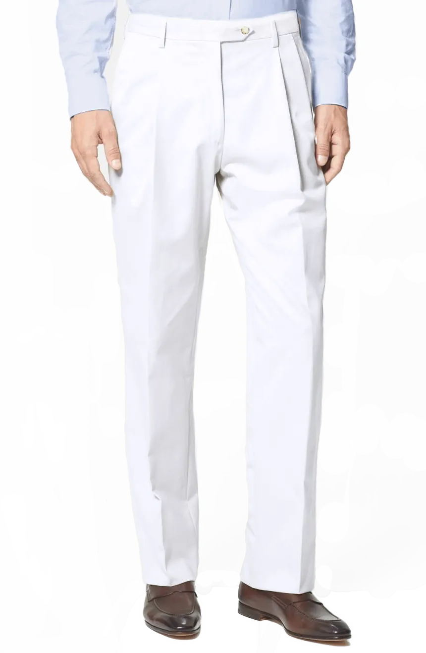 Traditional Microfiber Performance Flat Front Pleated Front Short Rise Trousers