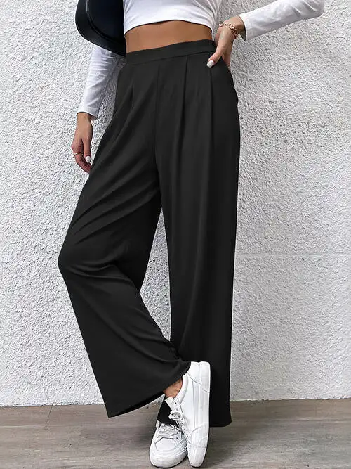 Relaxed High Waist Straight Pants