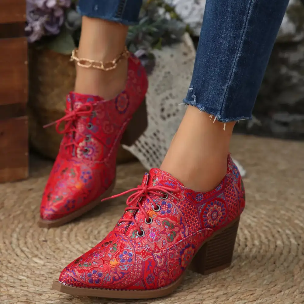 Refined Pointed Toe Block Heel Ankle Boots