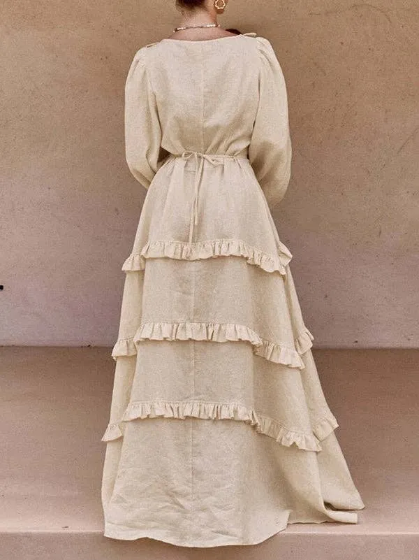 A-Line Maxi Pleated Dress