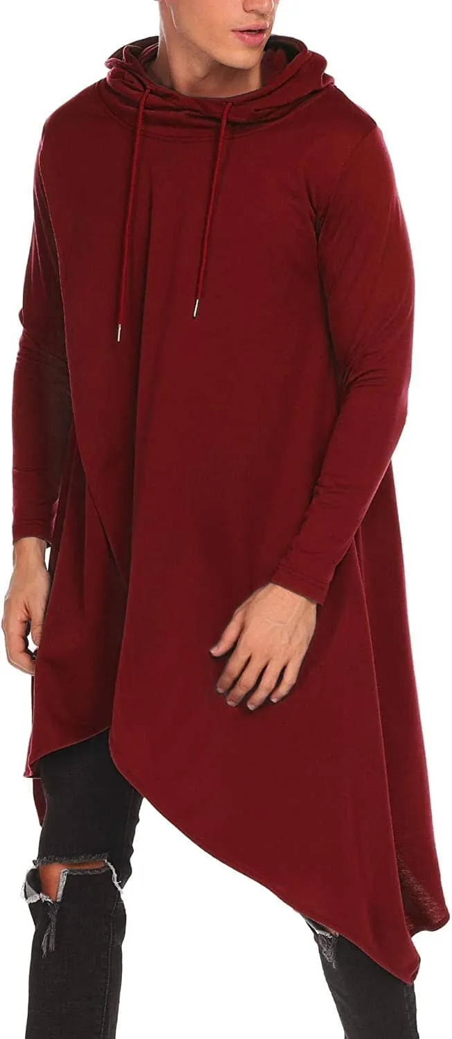 Casual Asymmetrie Hem Pullover Hooded Poncho Sweatshirt Hoodie
