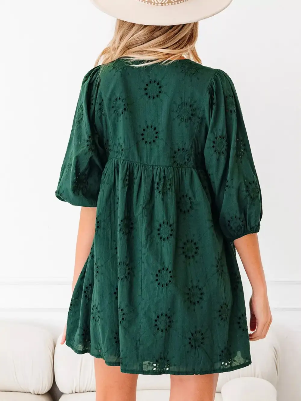 Finish Embroidered Eyelet Mini Dress