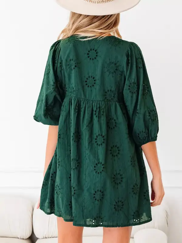 Finish Embroidered Eyelet Mini Dress
