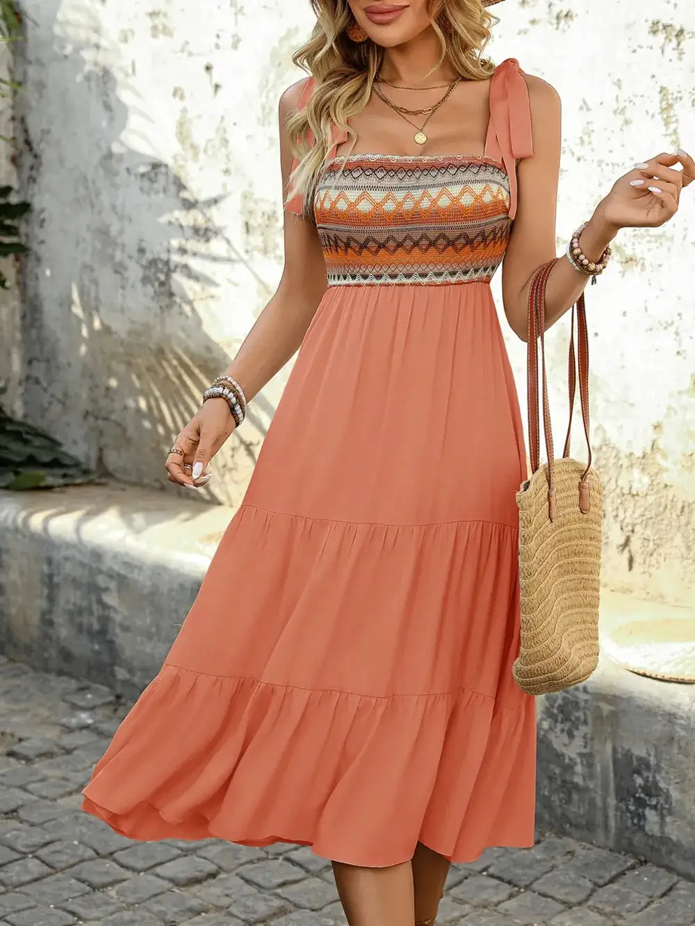 Everyday Tie Detail Midi Dress