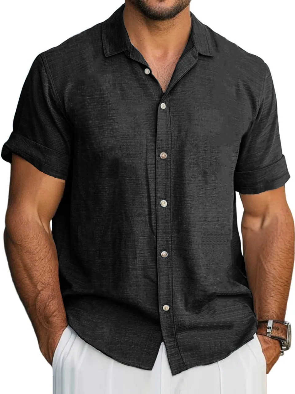 Workwear Short Sleeve Camp Collar Shirt