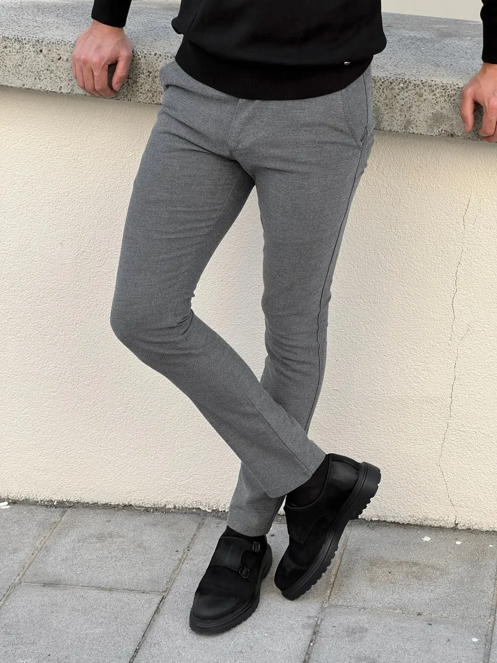 Clean Cut Side Pocket Slim Fit Tailored Trousers