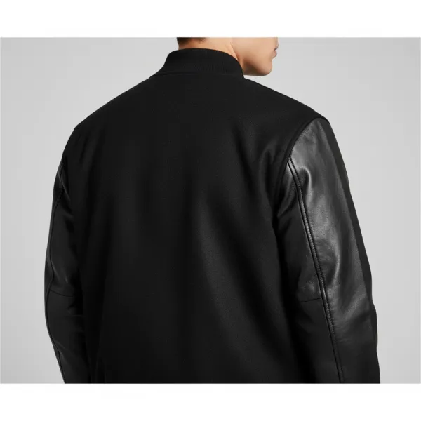 Tonal Wool Letterman Jacket