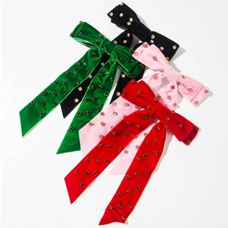 Rhinestone Bow Hair Clip