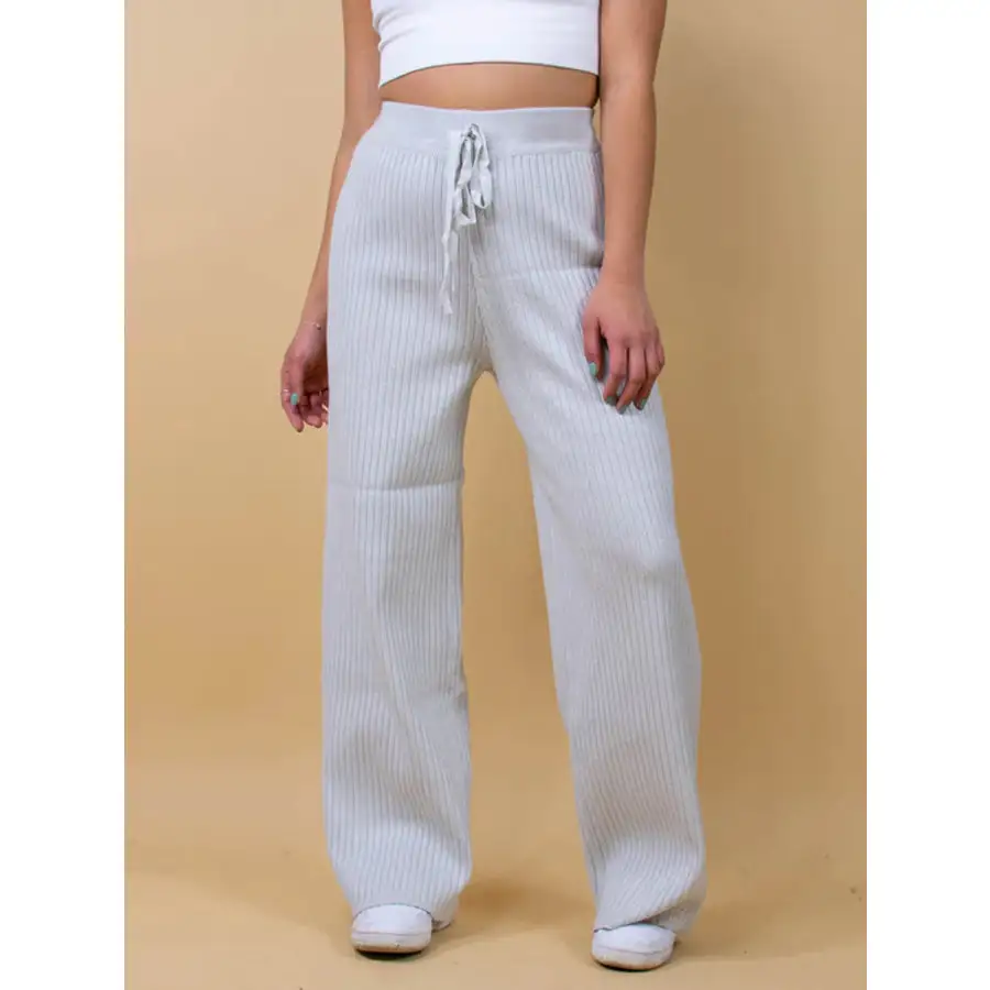 Ribbed Wide Leg Sweater Pants