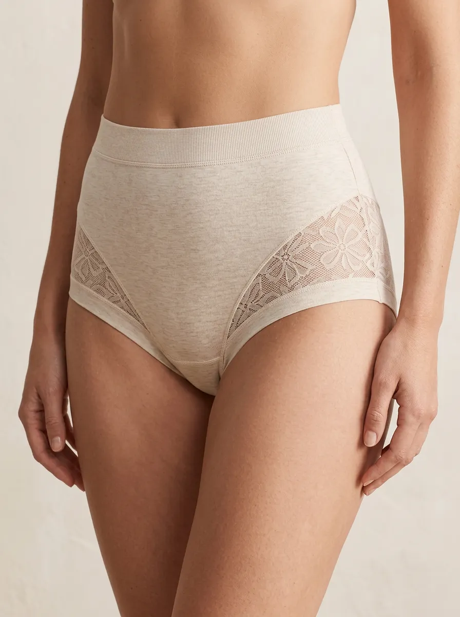 Women's Classic High-Waisted Floral-Lace Lace-Trim Panties