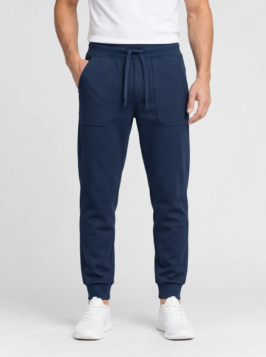 Men's Navy Drawstring Athletic Joggers