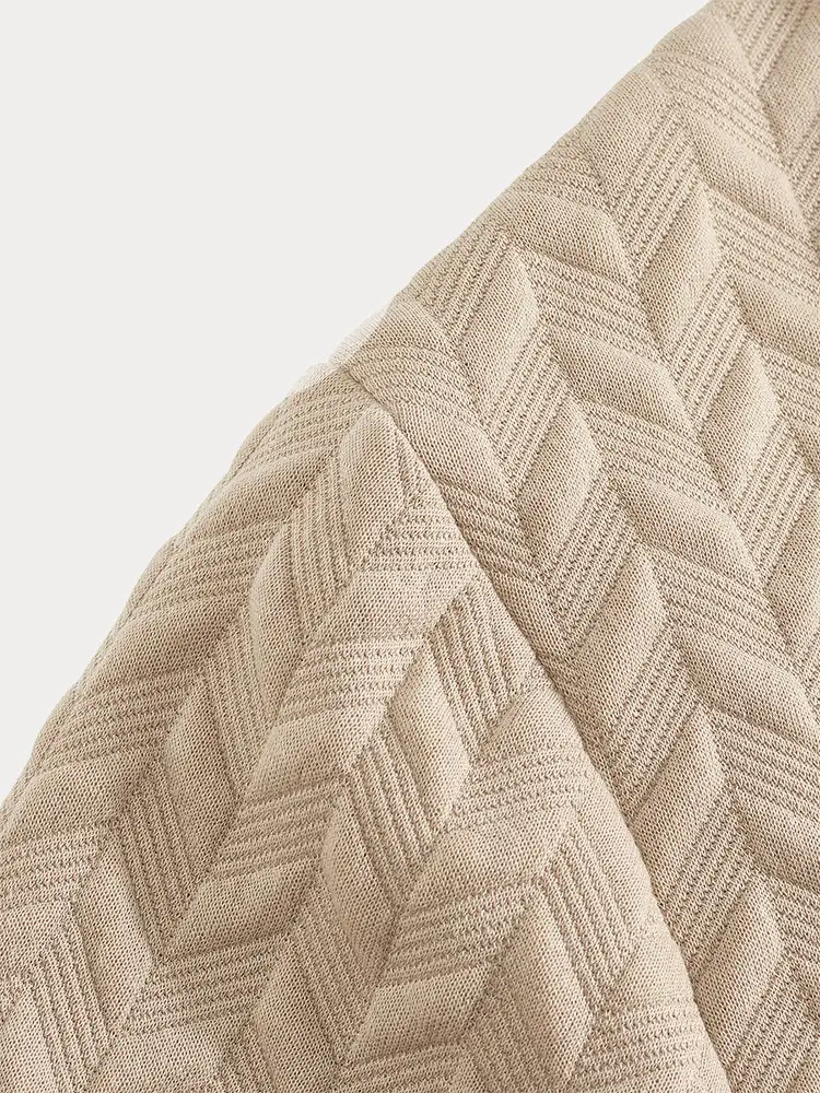 Casual Jacquard Textured Matching Set