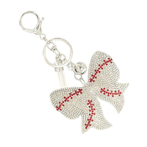 Baseball Ribbon Charm Keychain