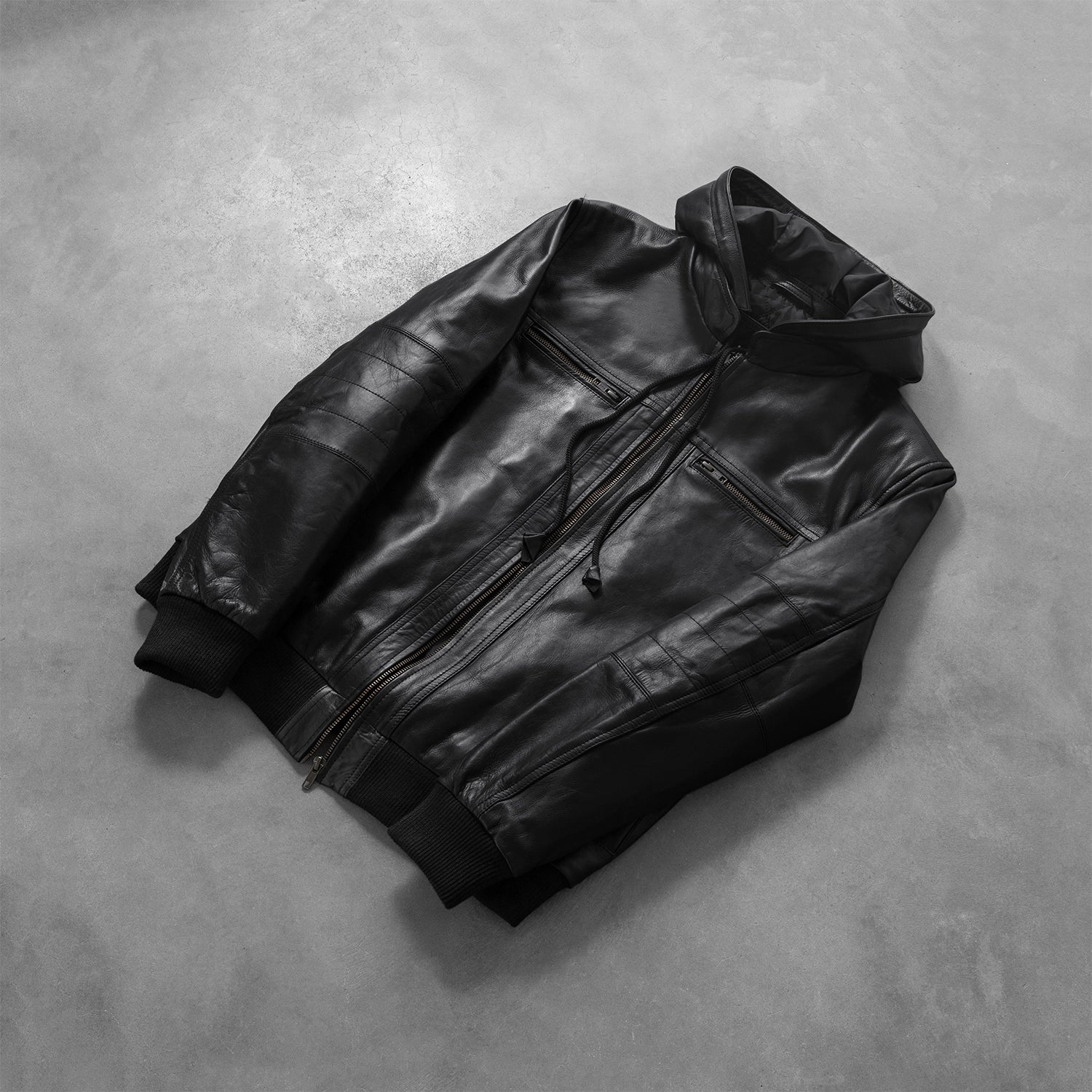Men's Utility Bomber Leather Jacket