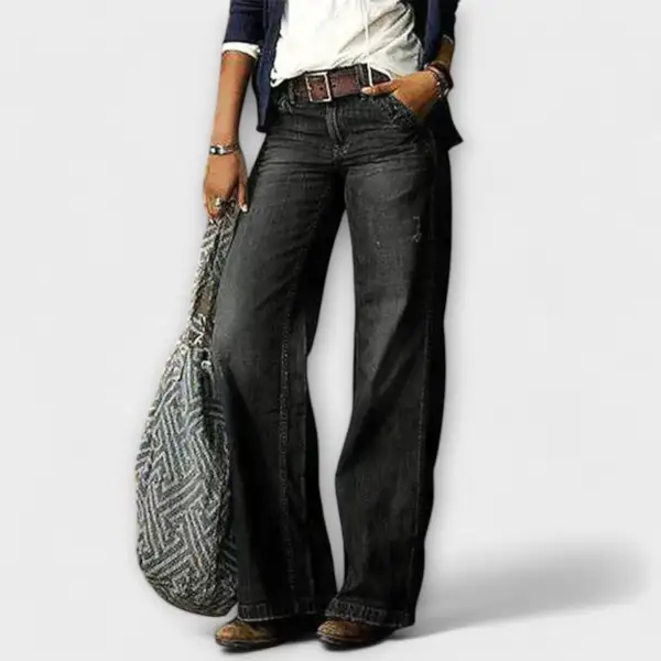 Denim Wide Leg Relaxed Fit Trousers