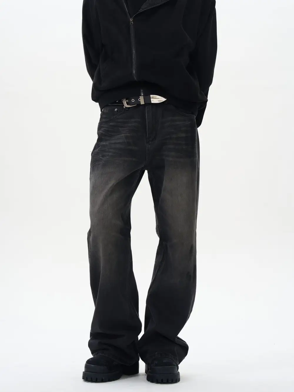 Straight-Leg Washed Jeans