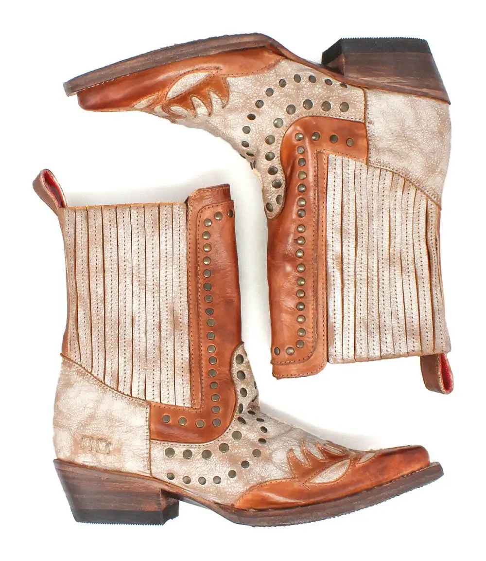 Studded Color-Block Western Boots