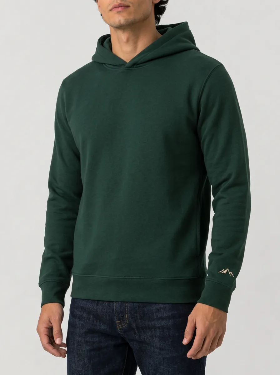 Men's Mountain Graphic Pullover Cuff-Detail Hoodie