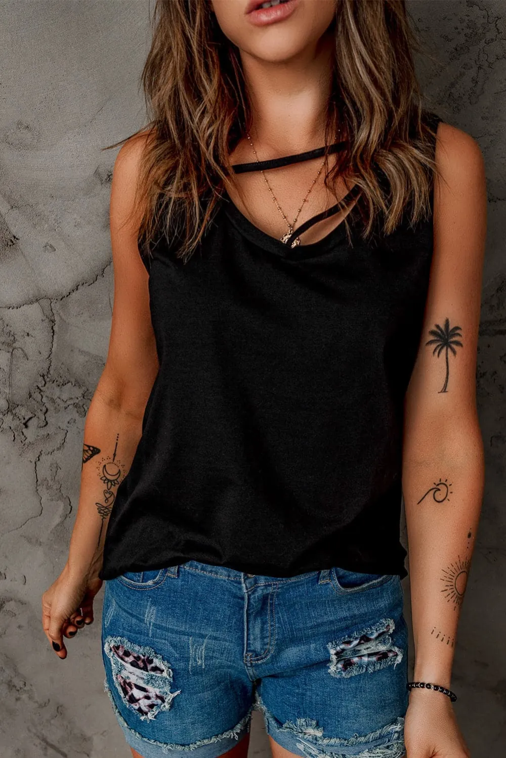 Strappy Neck Tank Top