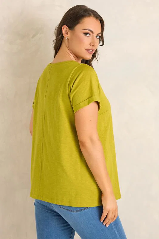 Chartreuse Green Premium Cotton Short Sleeve T-Shirt detail 2