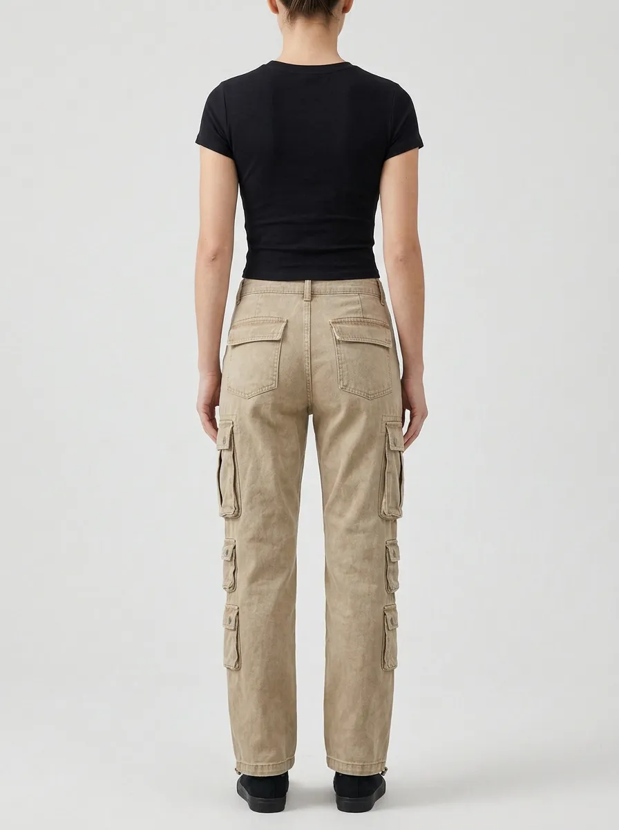 Minimal Mountain Graphic Multi Pocket Finish Women's Multi Pocket Cargo Pants
