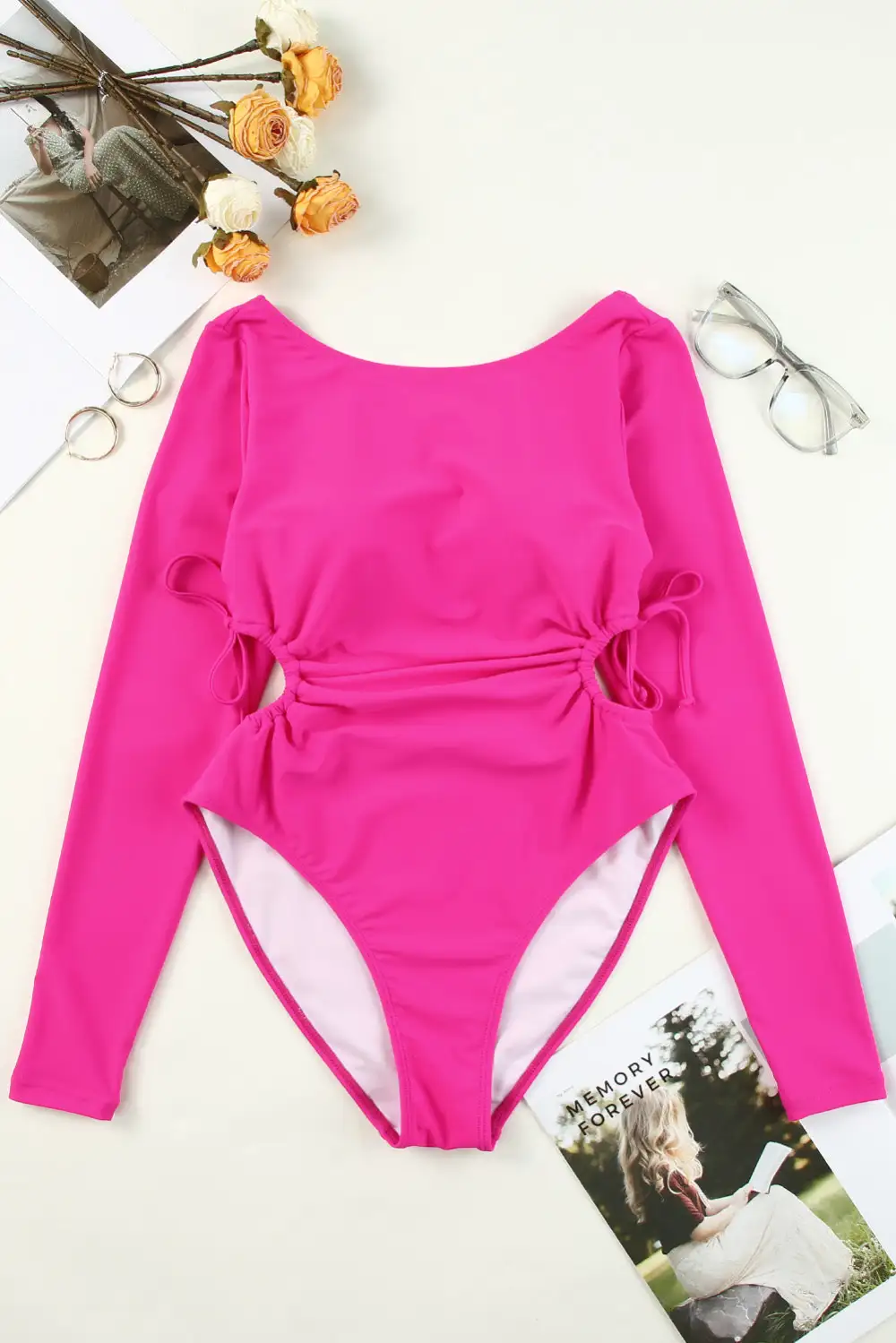 Swimwear Solid Drawstring Sheath Active Elegant Sexy Casual One Pieces