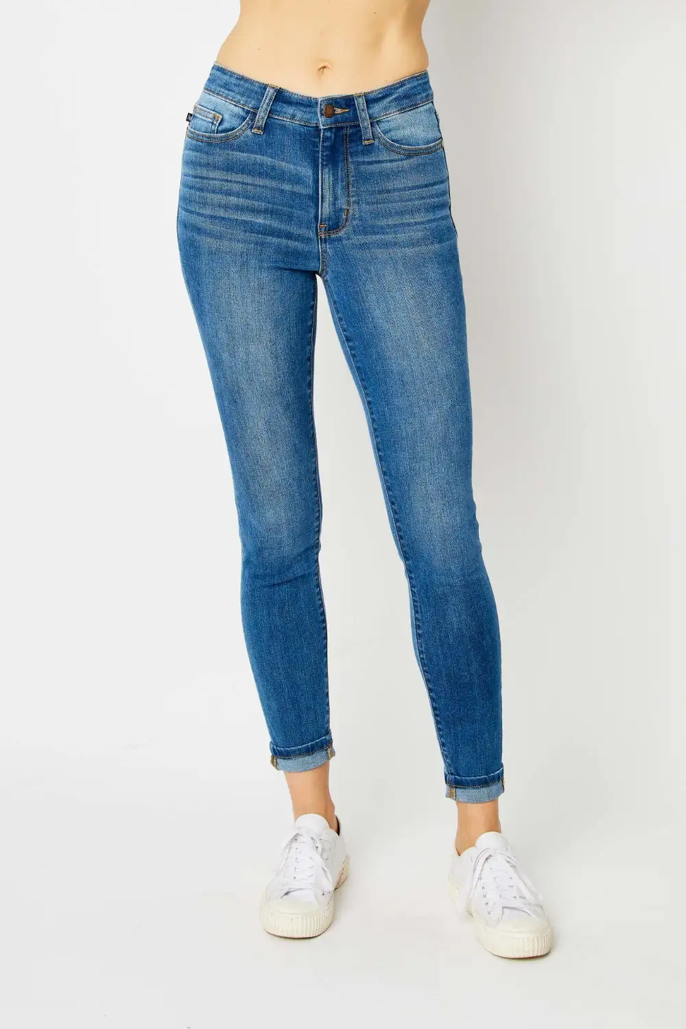 Low Rise Cuffed Hem Skinny Jeans