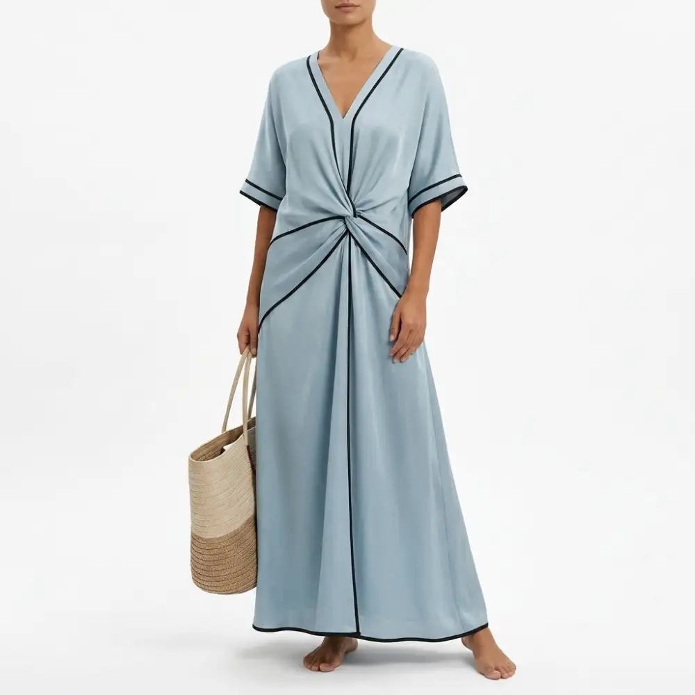 Draped Soft Flowing Maxi Dress
