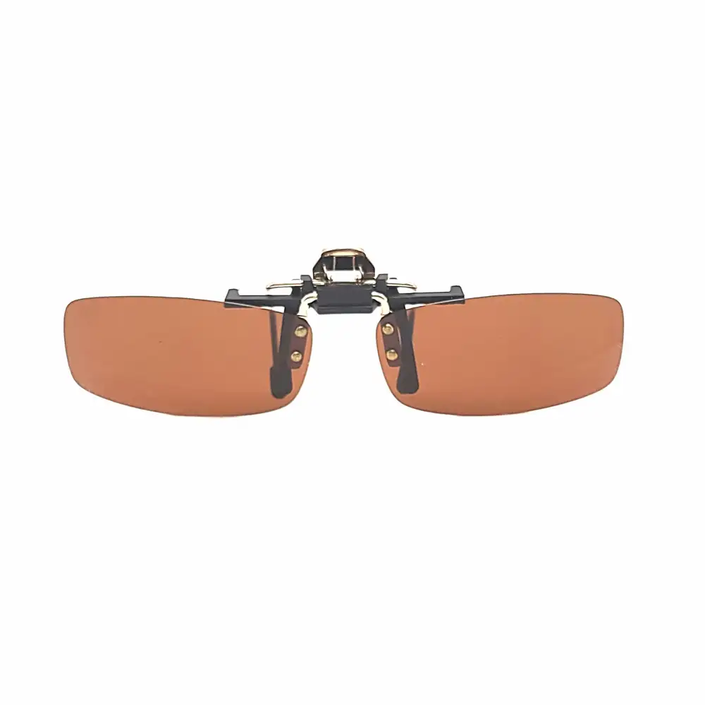 52mm Rectangular Polarized Flip-Up Clip-On Sunglasses