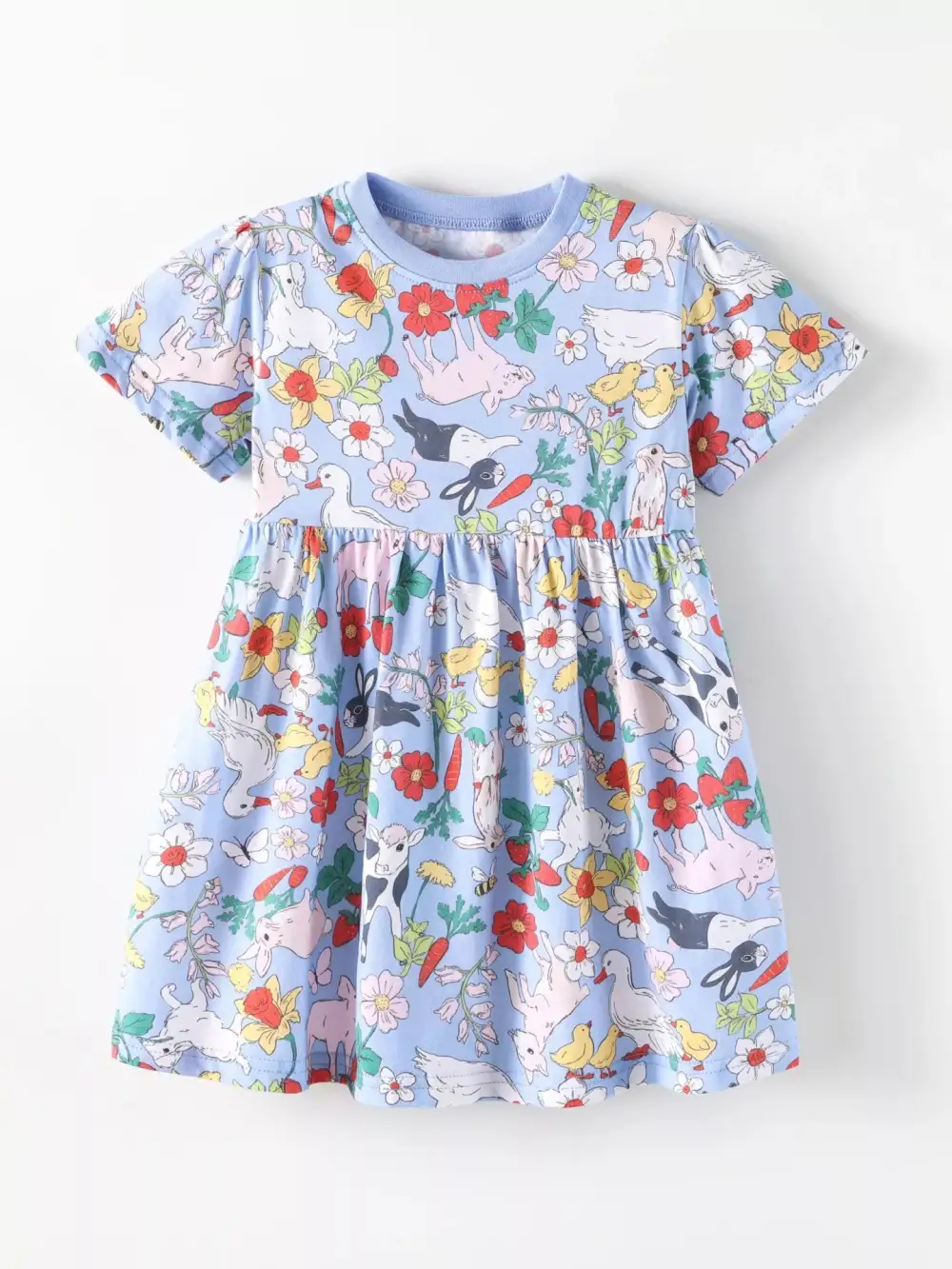 Girls Farm Animal Print Dress