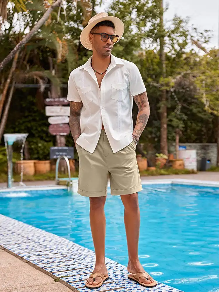Classic Solid Linen Shorts