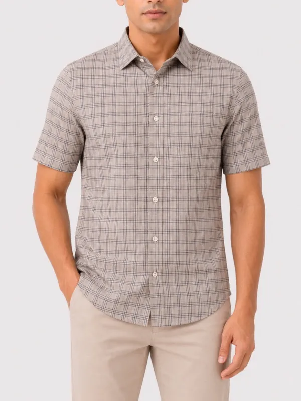 Windowpane Check Checked Regular Fit Men's Formal Shirt