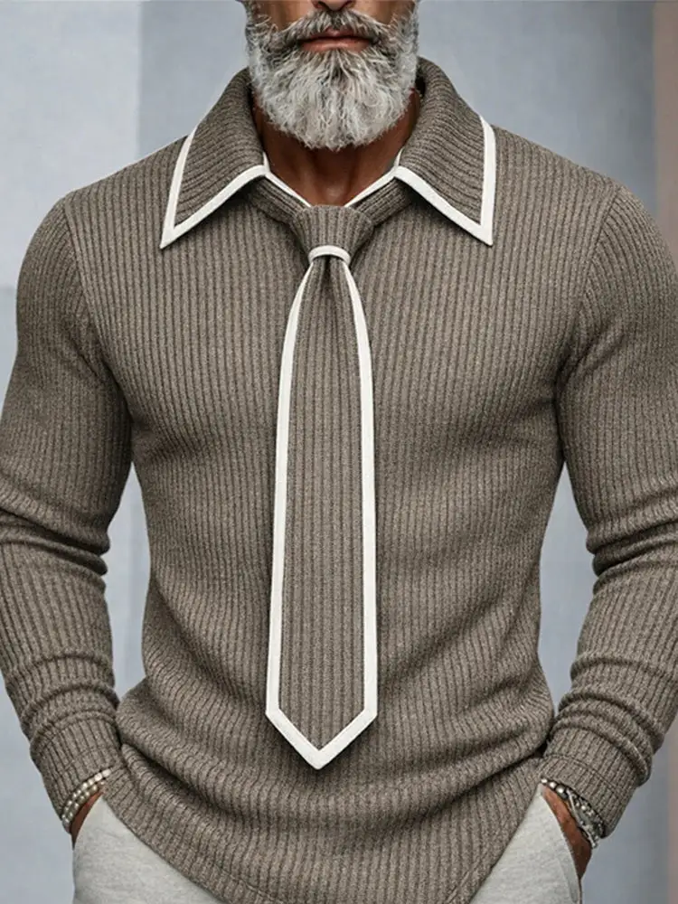 Ribbed Knit Tie Detail Sweater