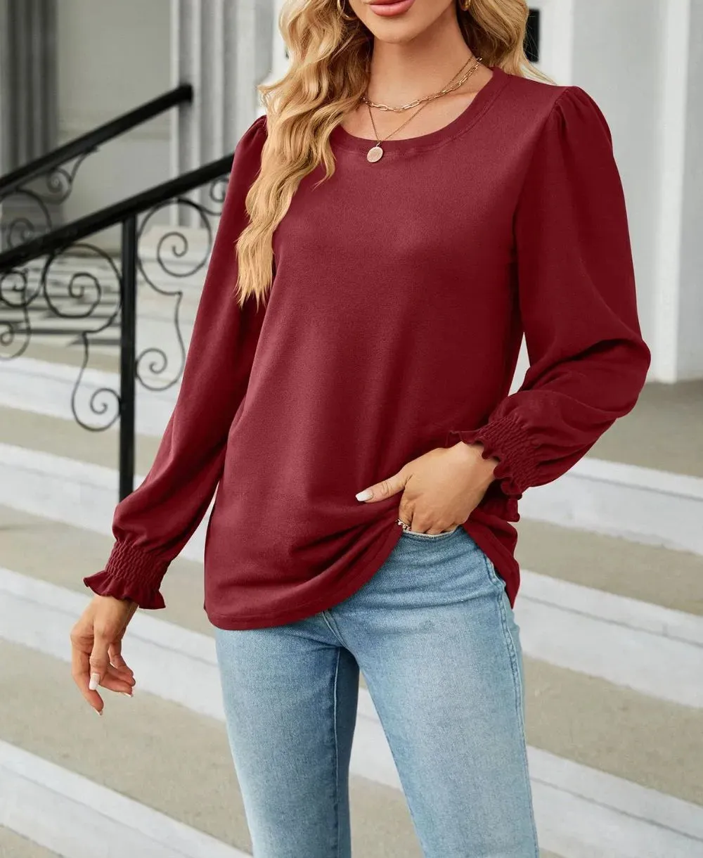 Modern Round Neck Long Sleeve T-Shirt