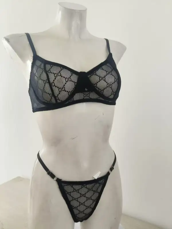 Sheer Diamond Mesh Bra And Panty Set