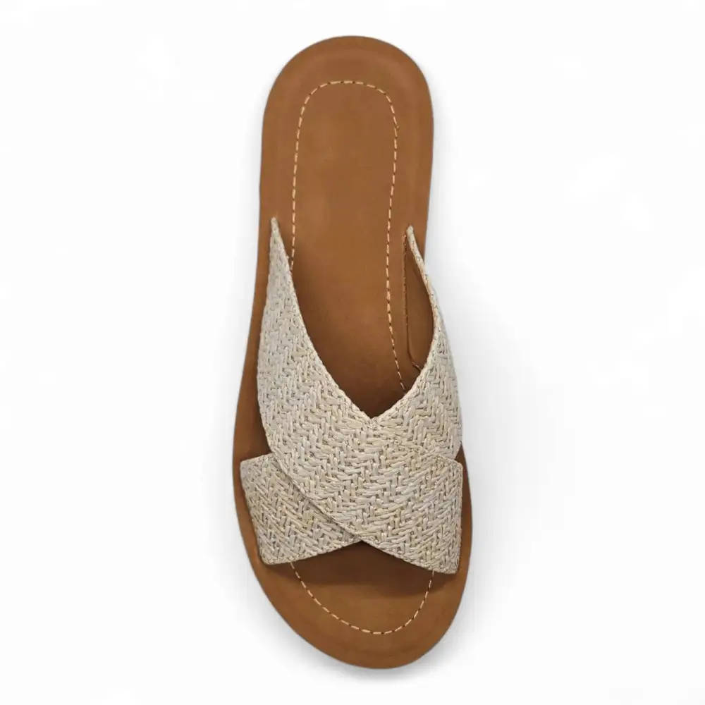 Lucy Raffia Platform Criss Cross Sandal