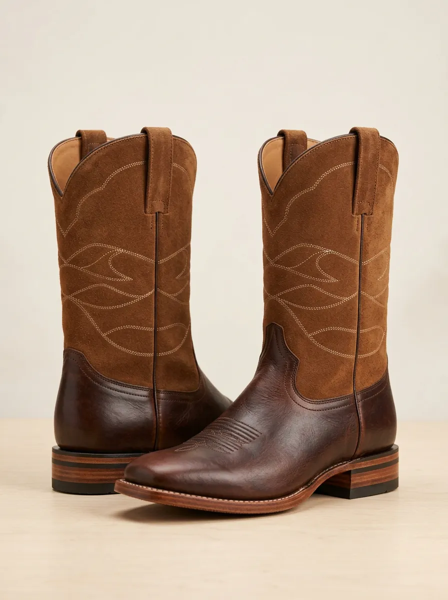 Men's Western Cowboy Stitched Western Boots