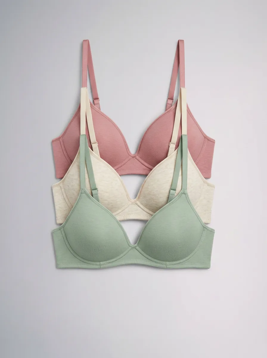 Cotton Women's Three-Piece Bra Set