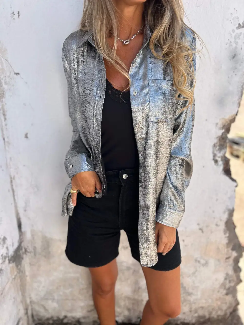 Relaxed Metallic Shirt