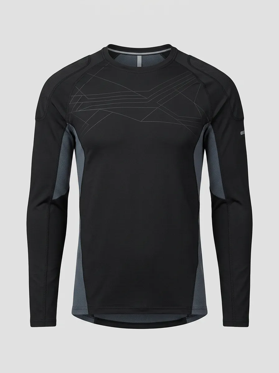 Men's Athletic Geometric Pattern Printed Long Sleeve Shirt